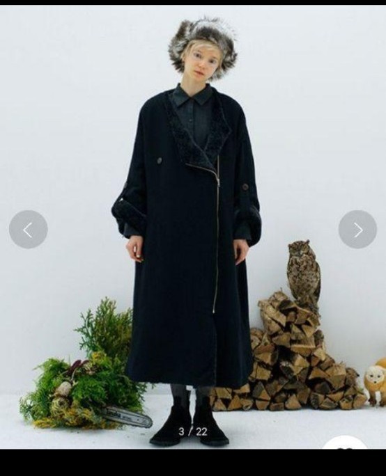 未使用 bedsidedrama ノーカラーボアコート ジェンダーレス(¥31,500