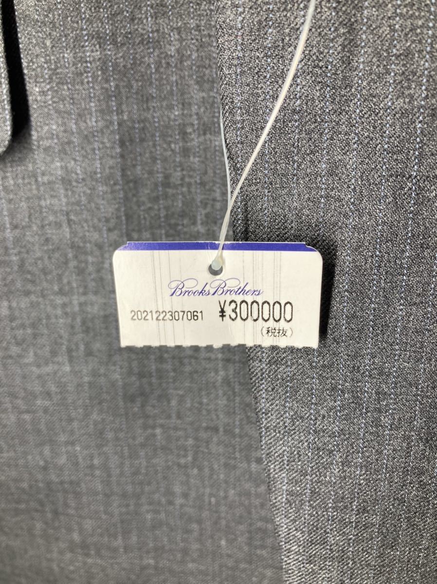 《最終値下》【スーツ】未使用 Brooks Brothers イタリア製手縫い高級 　グレー（ストライプ）定価３０万円　サイズ40R/34W　Golden Fleece