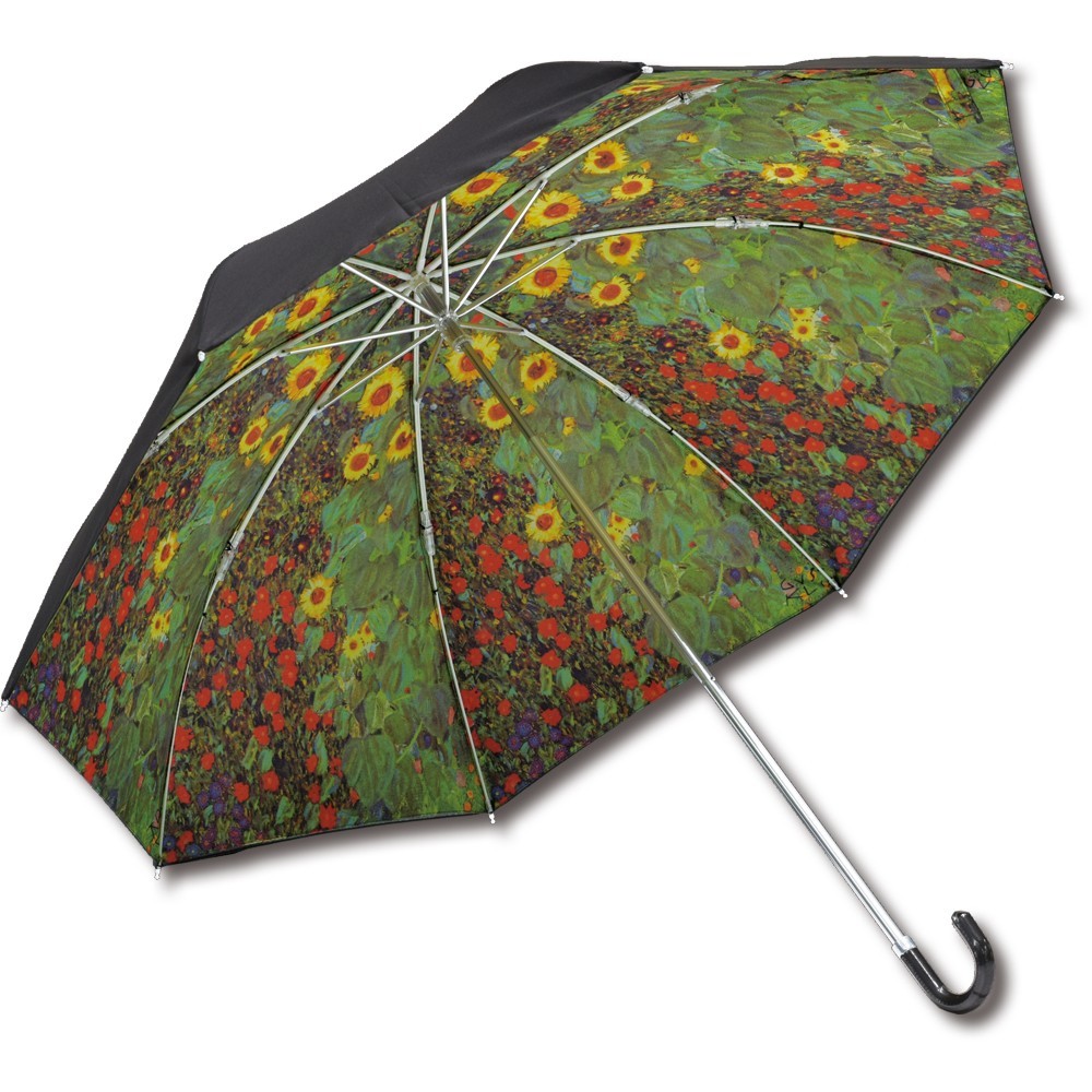 インテリア小物 名画折りたたみ傘～晴雨兼用～（クリムト「サンフラワー」）_画像1
