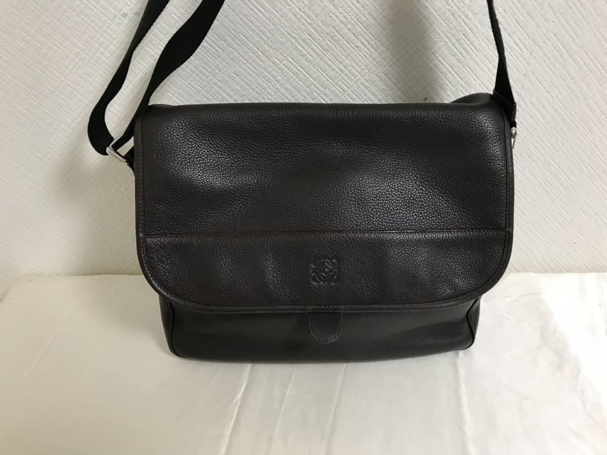 ヤフオク! - 本物ロエベLOEWE本革レザーショルダーバッグビジ