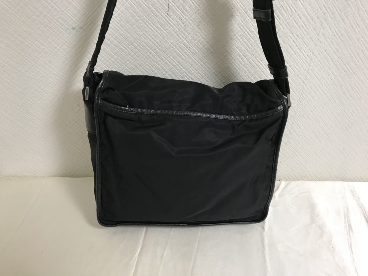 完売 本物プラダPRADA本革レザーナイロンショルダーバッグビジネス