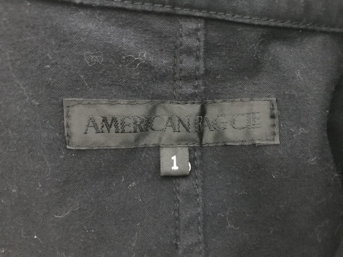 本物アメリカンラグシーAMERICANRAGCIEコットンストレッチショートトレンチファスナージップPコートジャケット長袖メンズ黒1Sビジネス_画像4