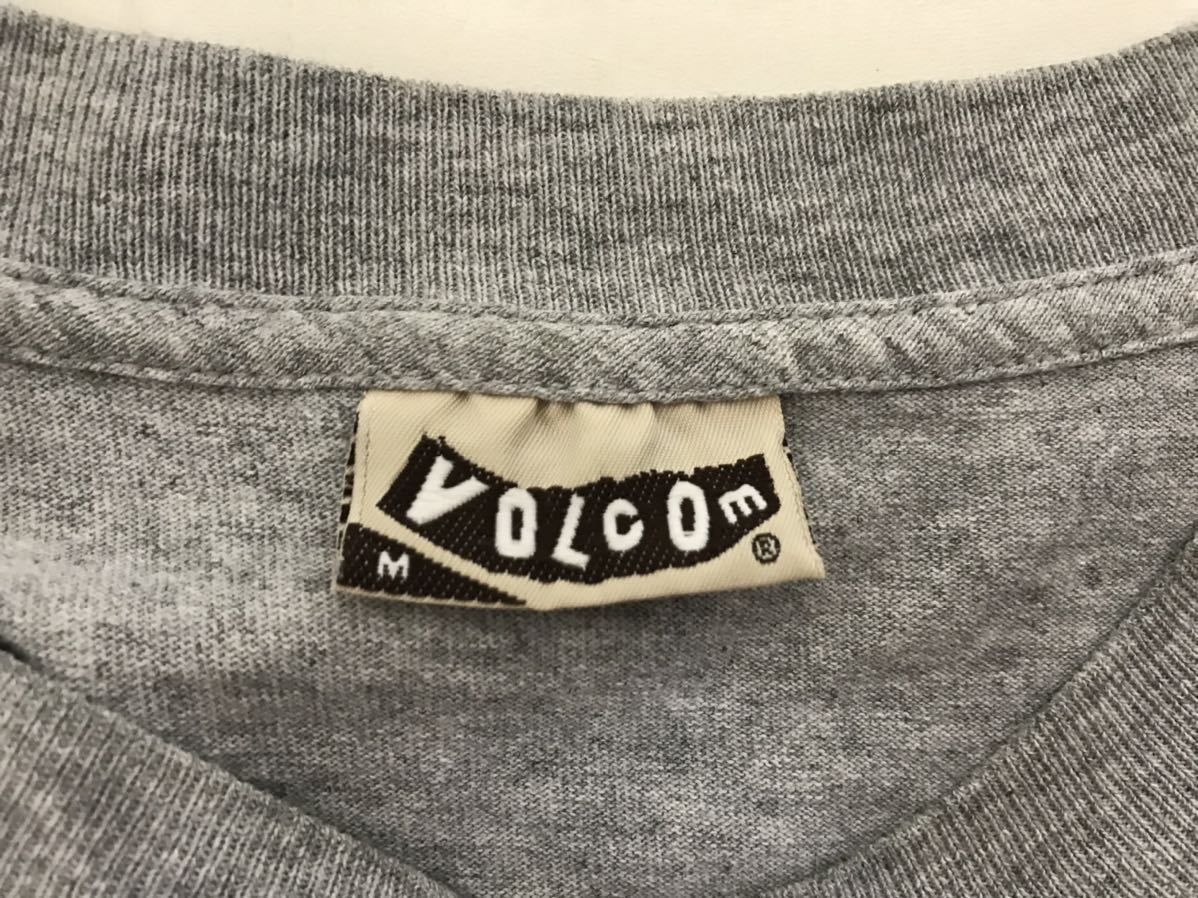 本物ボルコムVOLCOMコットンロゴプリント半袖TシャツグレーメンズMメキシコ製_画像4