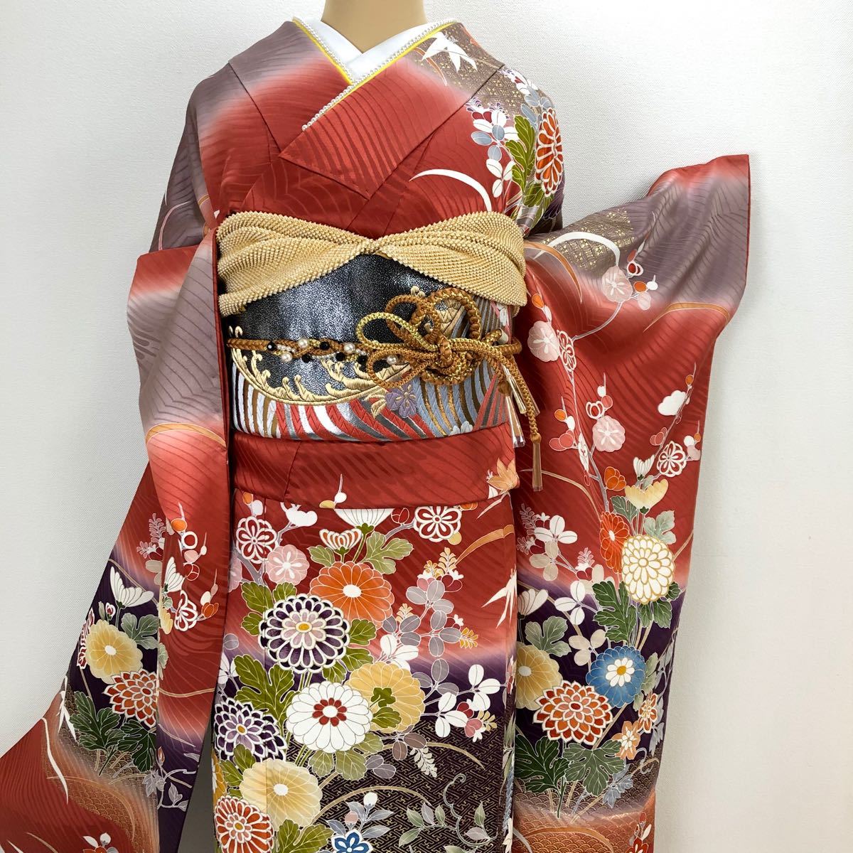 現金特価 Aya様 正絹 振袖フルセット 身丈158裄64.5 金彩 パステル