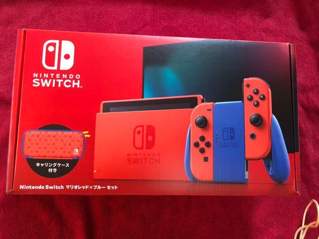 【新品・未使用】Nintendo Switch マリオレッド×ブルーセット スーパーマリオ3Dワールド+フェリーワールド & セブン限定ポーチ付き任天堂_画像1