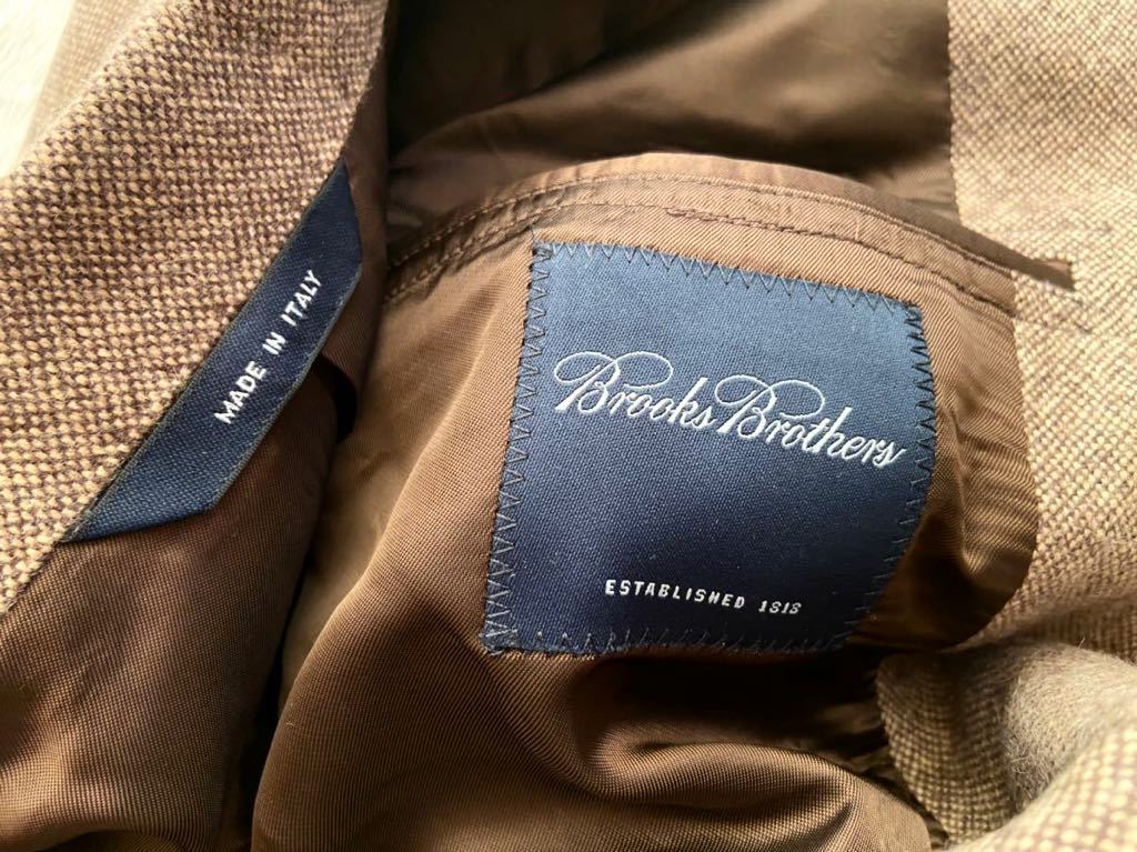 Brooks Brothers イタリア製 キャメル ジャケット size38程度 キャメルヘアー ネップツイード メンズ ブラックスブラザーズ camel 美品_画像7