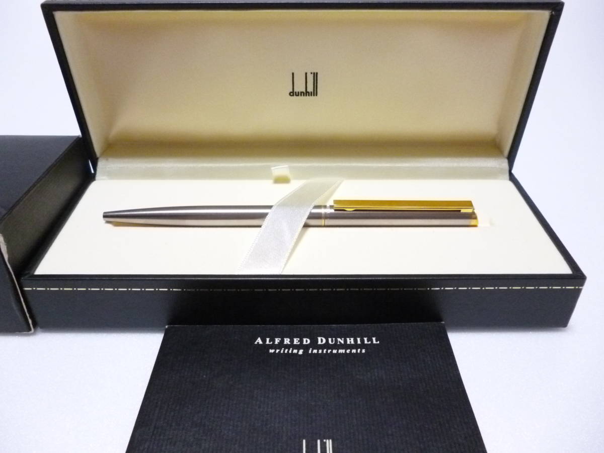 Dunhill Dunhill Gem Line Ball Pen Wr290 Gun Metallic &amp; Gold Pole Beauty! !