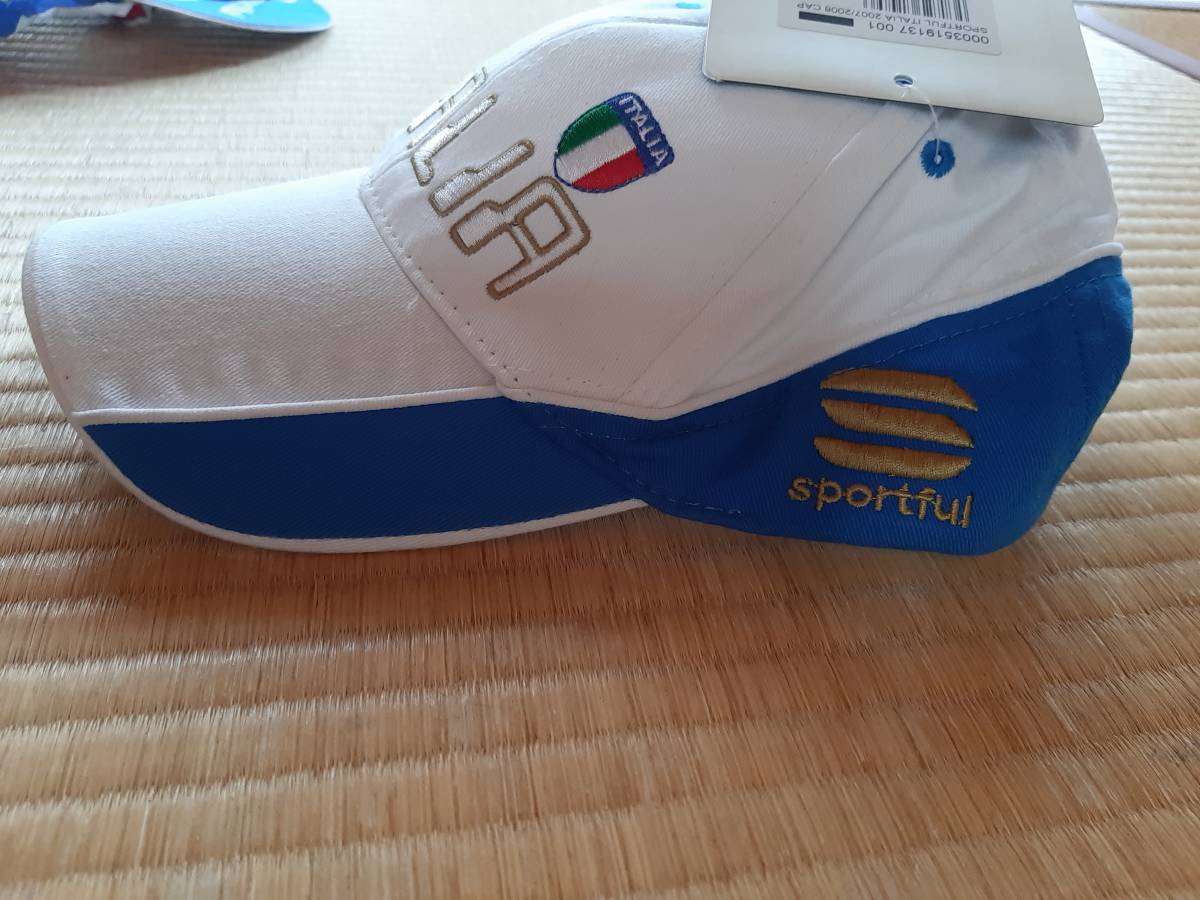 【送料無料】 未使用 イタリア ポディウムキャップ ITALIA BLUE 青白 SPORTFUL スポルトフル スポーツフル_画像4