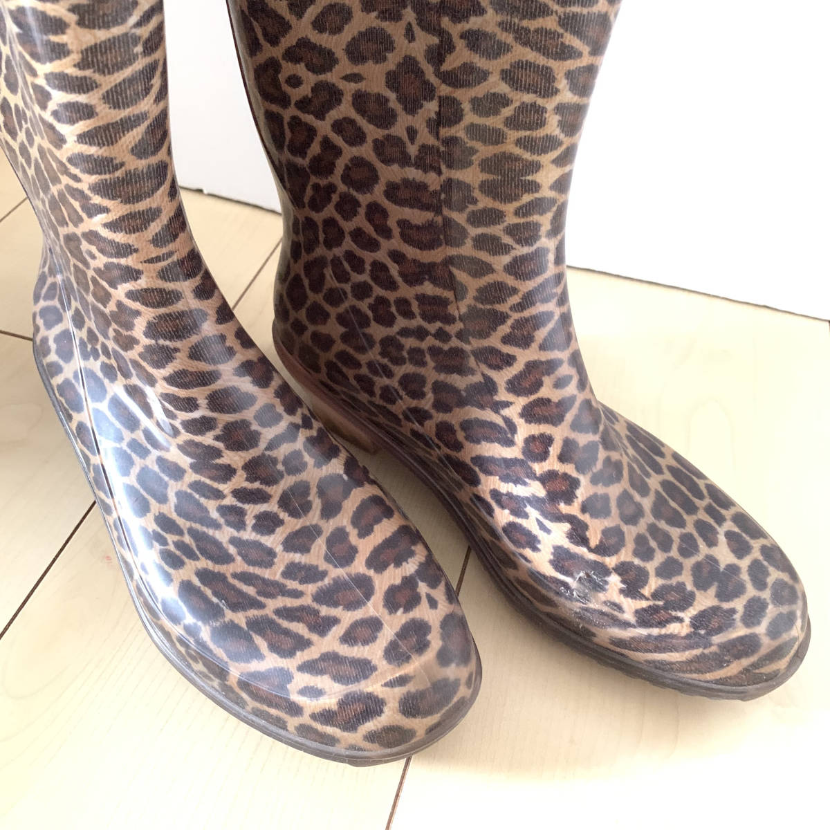  prompt decision * Leopard rain boots * 24.5cm 25cm Italy made leopard print boots 