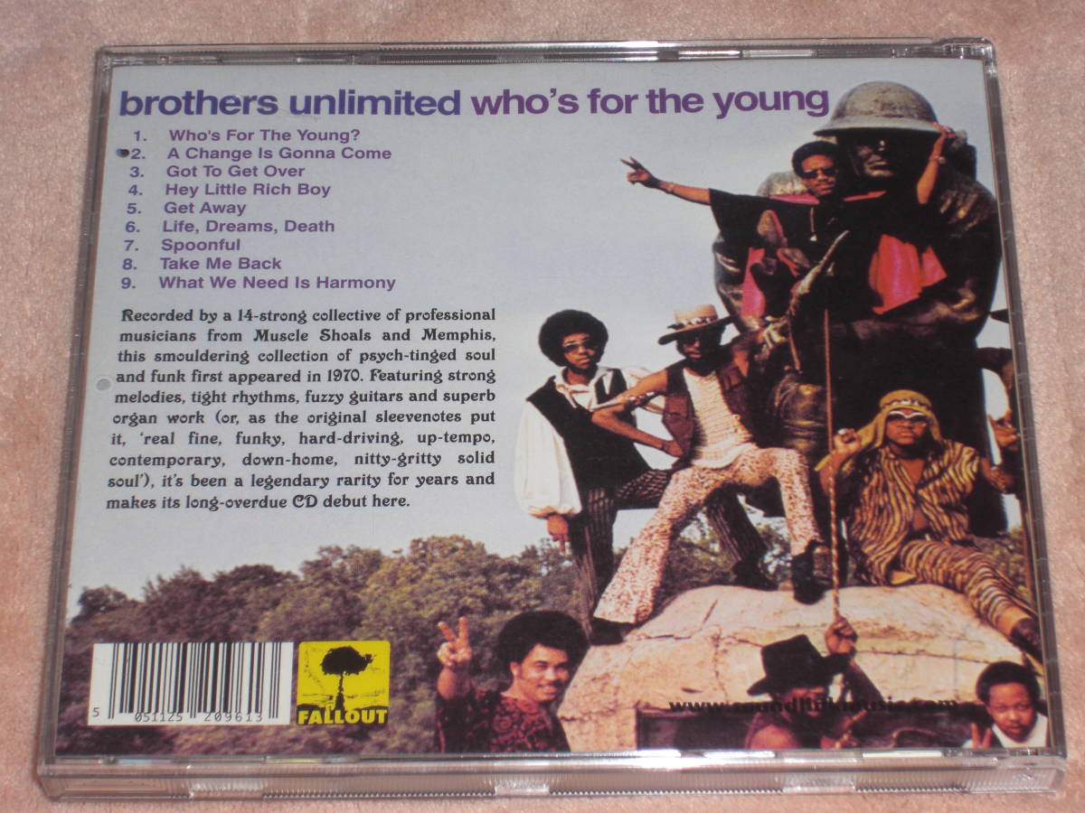 UK盤CD　Brothers Unlimited ー Who's For The Young 　（Fallout FOCD2096）　J soul_画像2