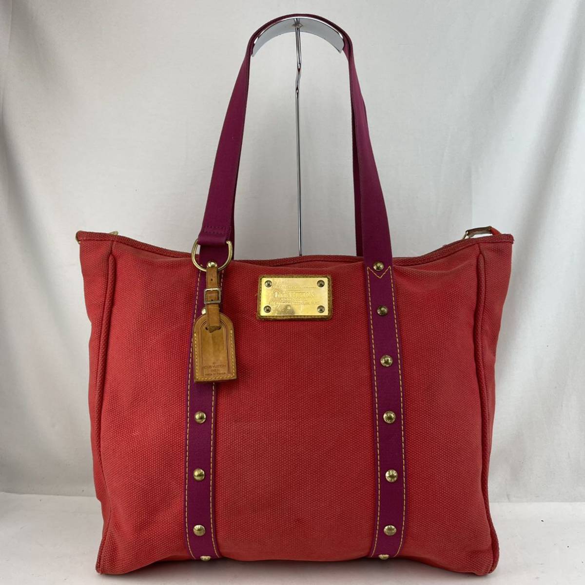 LOUIS VUITTON ルイヴィトン アンティグアカバGM トートバッグ レッド