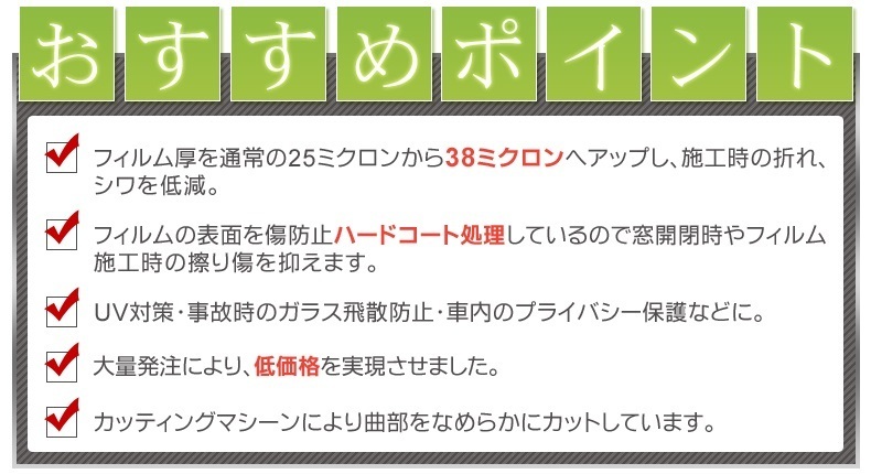 ブラック５％　運転席・助手席　簡単ハードコートフィルム　ワゴンR MH21S MH22S カット済みカーフィルム_画像4