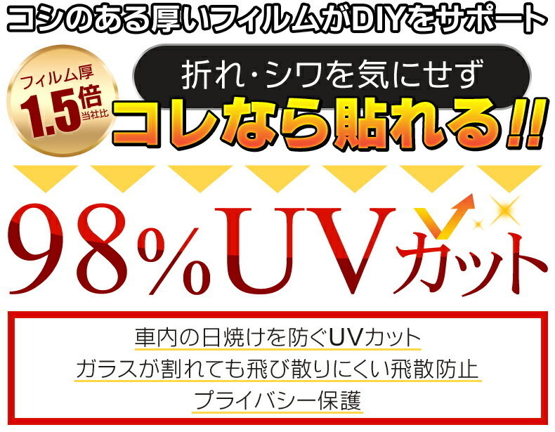 スーパースモーク１３％　運転席・助手席　簡単ハードコートフィルム　カムリハイブリッド　AVV50 カット済みカーフィルム_画像3