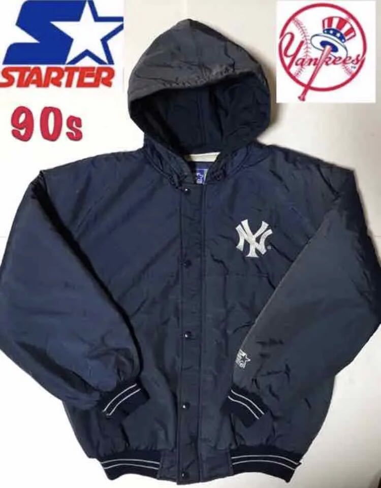 STARTER 90s★NEWYORK YANKEES ニューヨーク ヤンキース 中綿 ジャケット スタジャン パーカ スターター メジャーリーグ ベースボール MLB_画像1