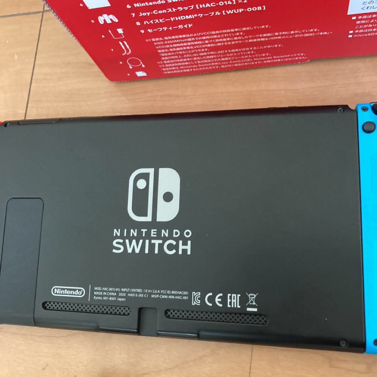 Nintendo Switch JOY-CON(L) ネオンブルー/(R) ネオンレッド本体セット美品 動作品