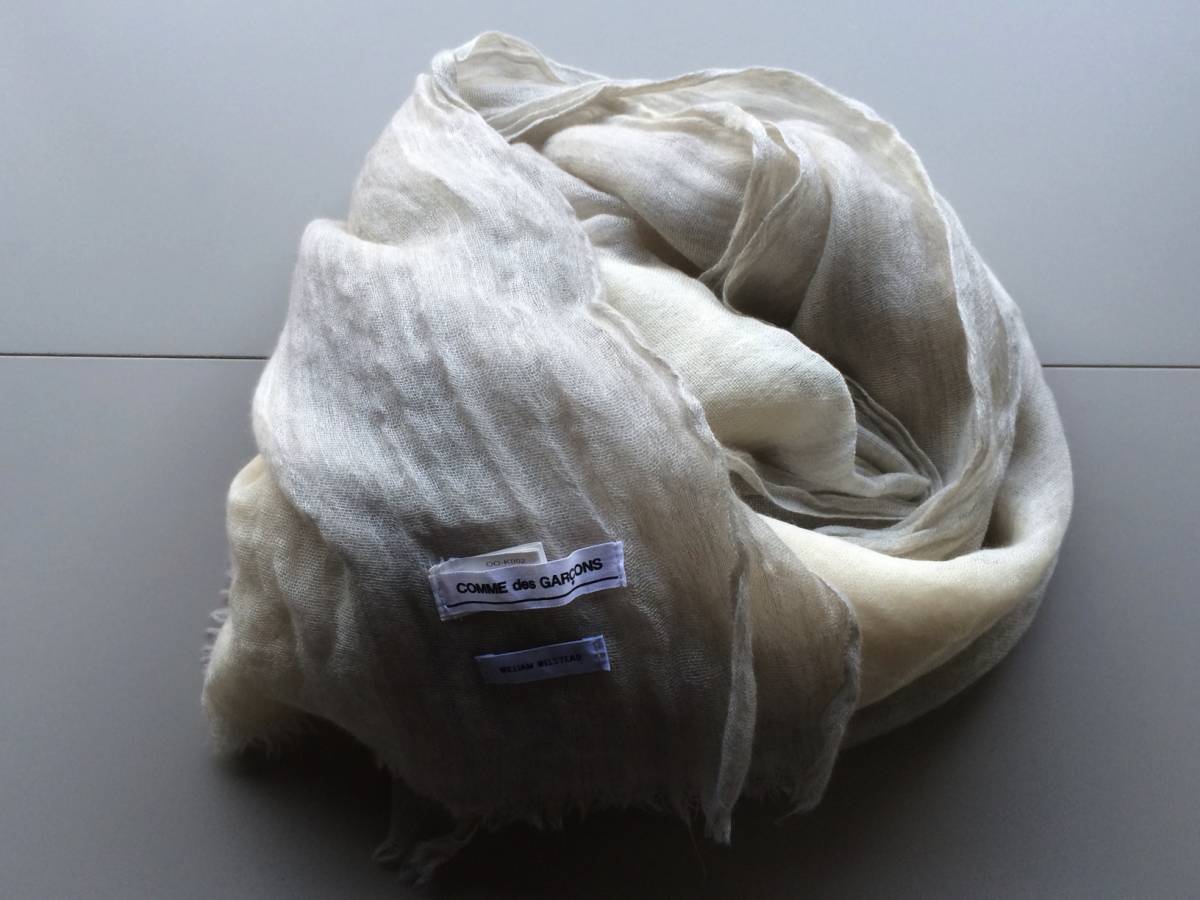 美品 Comme des Garcons × William Welstead CASHMERE GAUZE STOLE made in Nepal カシミヤ ストール DOVER STREET MARKET GINZA