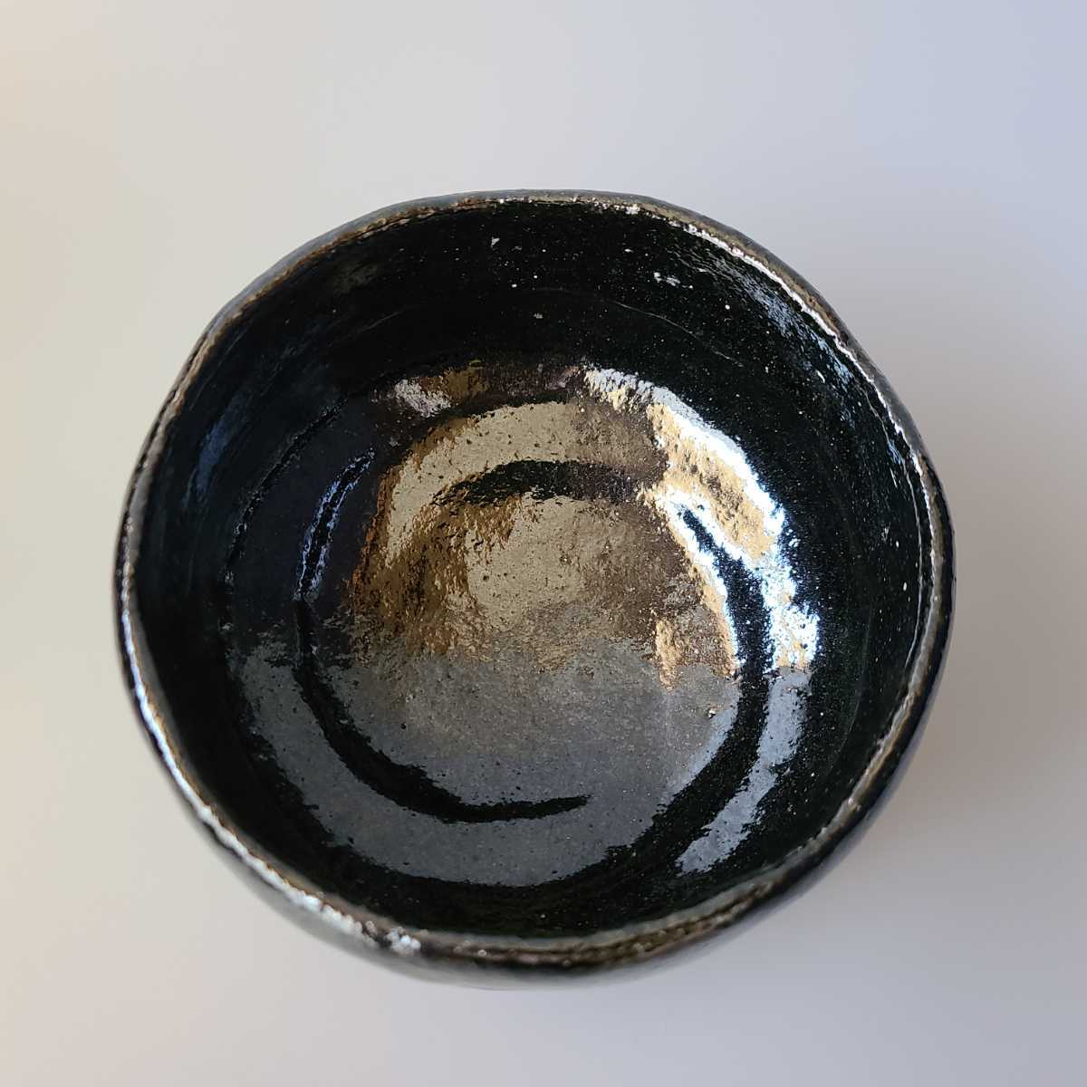 茶道具 二代 小川長楽 黒 茶碗 共箱 上作 角印 無傷 陶芸 京都 楽焼