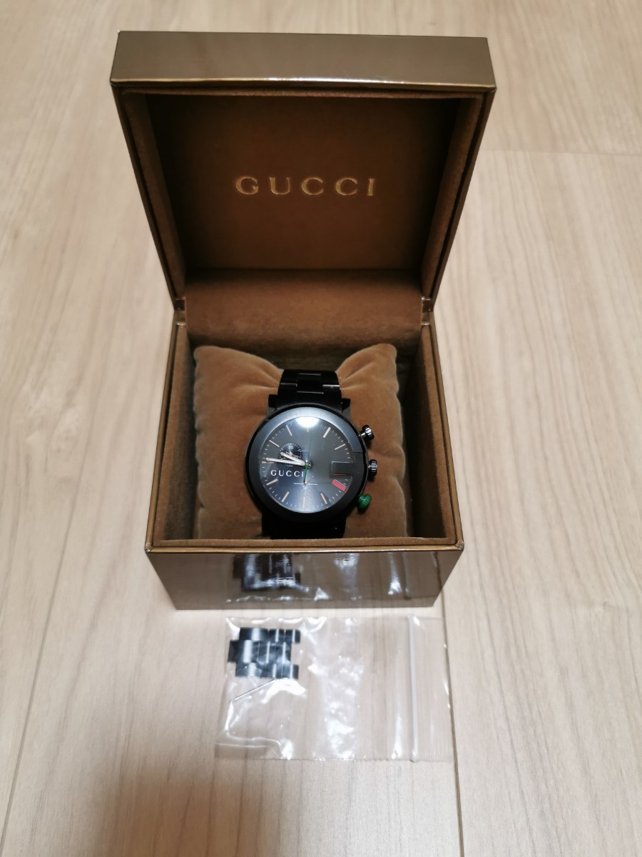 希少品【電池新品】GUCCI 5500 クロノグラフ シェリー メンズ 腕時計