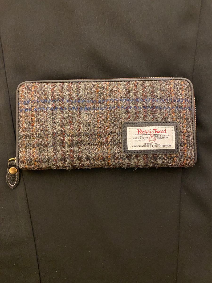 新品 美品　ハリスツイード 長財布 財布 チェック レディースウォレット　Harris Tweed