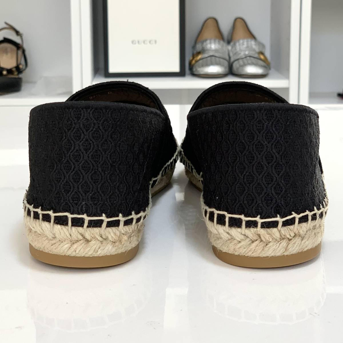 3172 unused Christian Dior mesh espadrille flat shoes black 