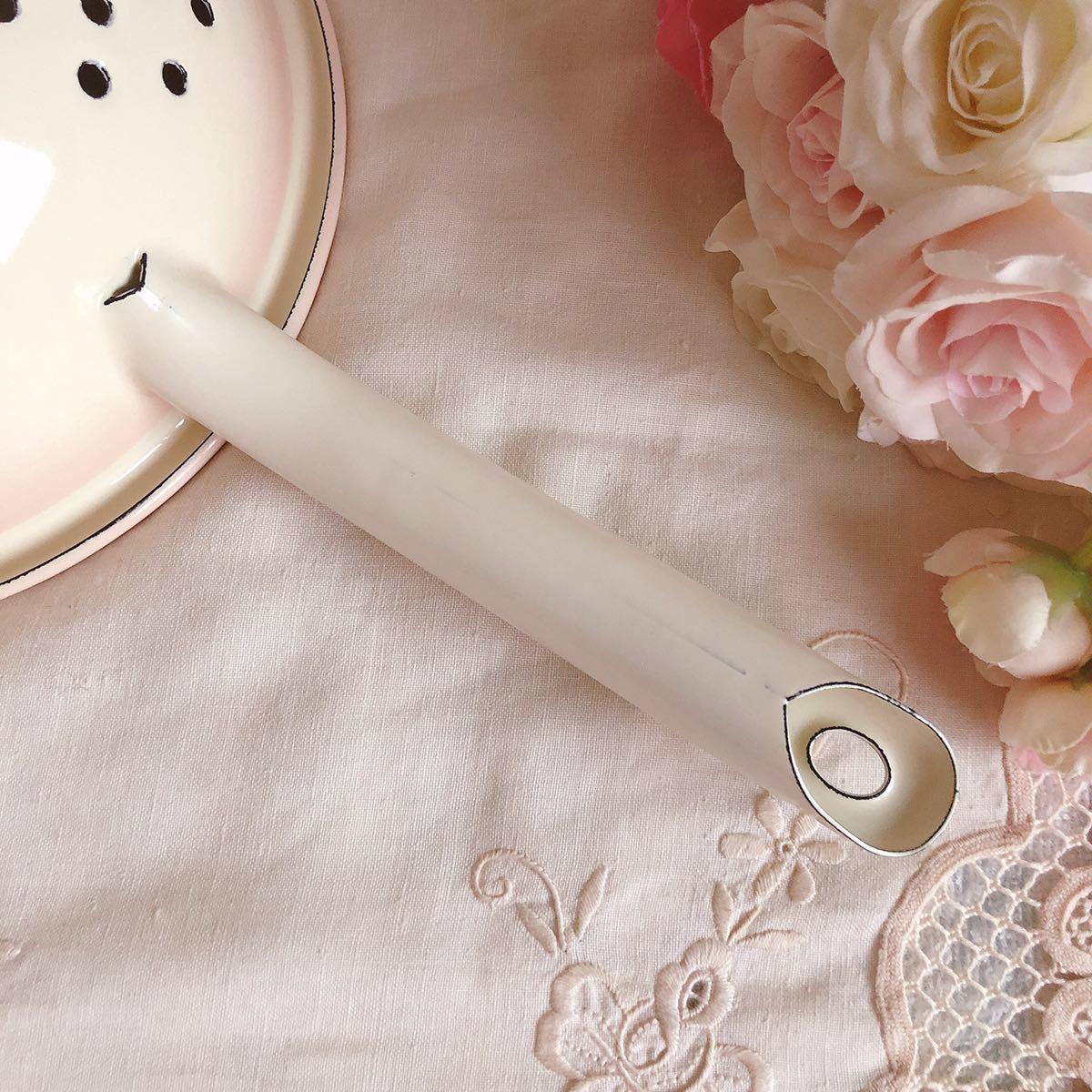 お値下げ新品♡イマン♡ローズバスケットホーローコランダーマニー