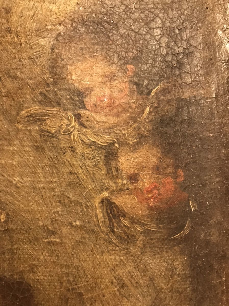 絵画 油彩画 油絵 宗教画 聖ヨゼフとキリスト 18th/18世紀 スペイン