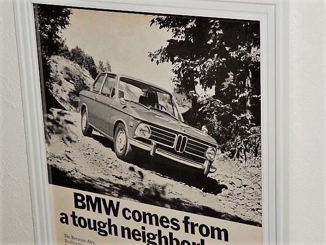 1970年 USA 70s vintage 洋書雑誌広告 額装品 BMW 2002 / 検索用 1600 1602 店舗 ガレージ 看板 ディスプレイ 装飾 ( A4size A4サイズ )_画像2