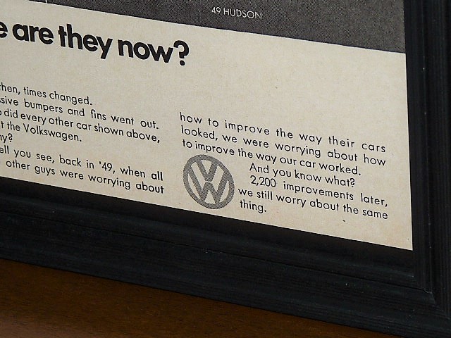 1970年 USA 70s vintage 洋書雑誌広告 額装品 VW Volkswagen ワーゲン / 比較広告 Tucker Packard De-Soto Studebaker Hudson (A4size)_画像4