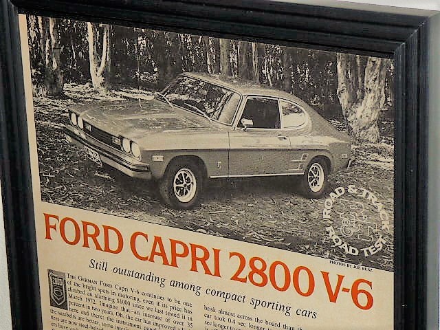 1974 year USA 70s vintage foreign book magazine chronicle . frame goods Ford Capri 2800 V6 Ford Capri / for searching store garage signboard equipment ornament autograph (A4size)