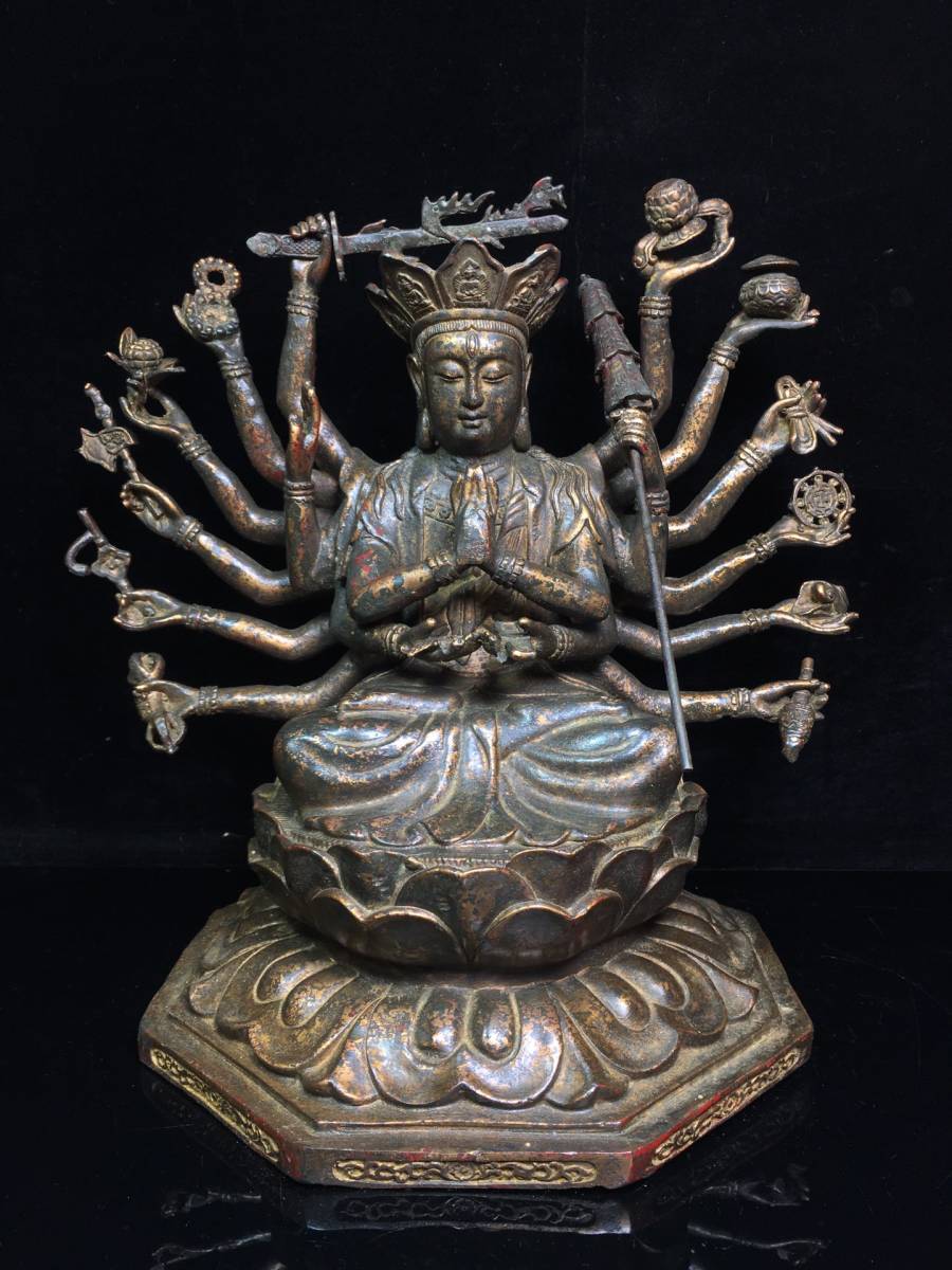 超話題新作 仏像 銅製 準提仏母 天人丈夫観音 仏教 珍品希少