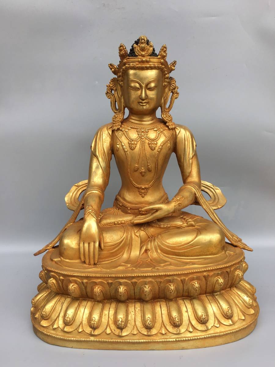 【2022 新作】 留金 銅製 仏像 仏教 1s 極上珍品 美術品 仏像