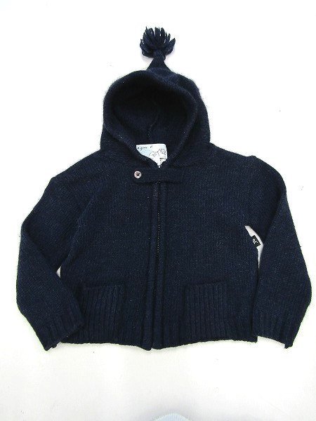 V0094：イタリア製 agnes b アニエスベー ニット/紺/1an/子供服 キッズ セーター ジャケット ブルゾン ：35_画像1