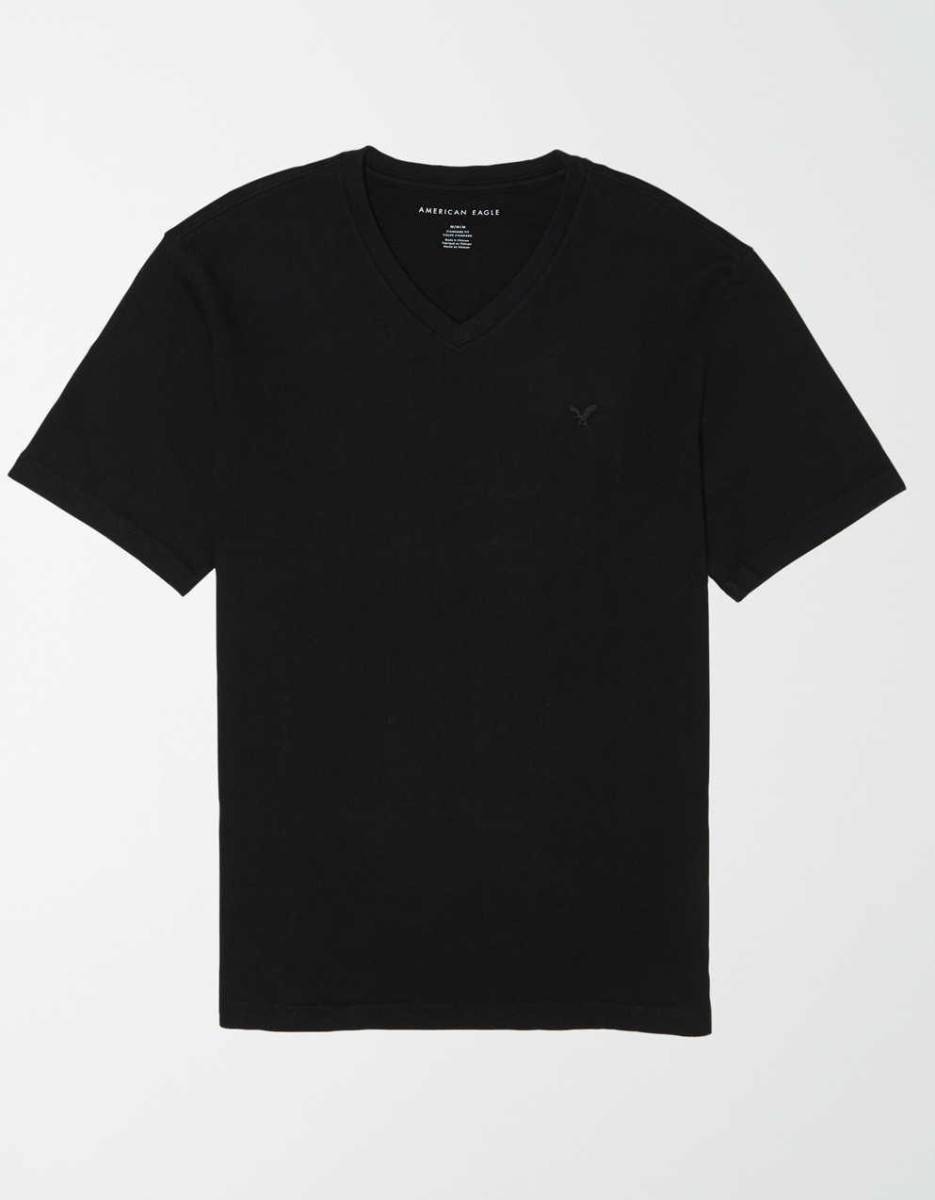 * ラスト * AE アメリカンイーグル AE Super Soft シンプル Ｖネック Ｔ Tシャツ XXL / Black *_画像1