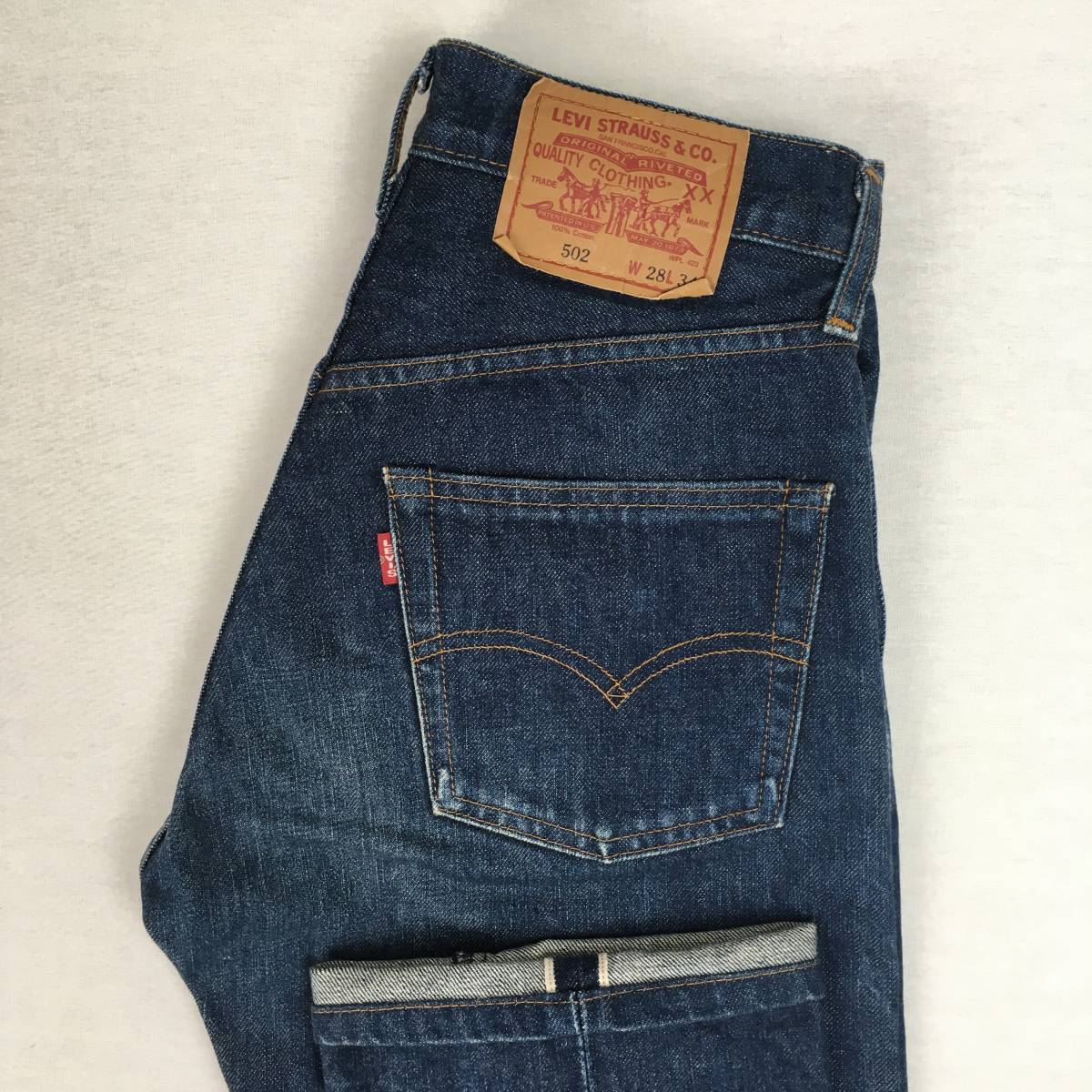 【90s】LEVI'S リーバイス 502XX BIG'E' 日本製 92年 デニム ジーンズ W28 L34 赤耳 復刻 TALON ジップフライ セルビッチ_画像1