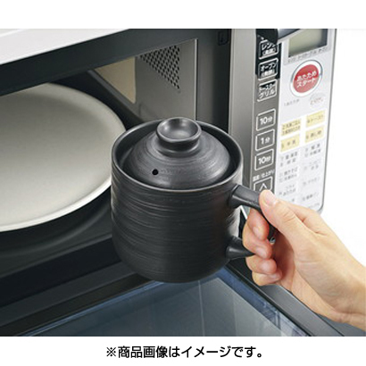 電子レンジ専用 炊飯 楽炊御膳 1合用 調理 黒 ブラック 陶器 おかゆ 新品 化粧箱入 ギフト 簡単 便利 おしゃれ_画像3