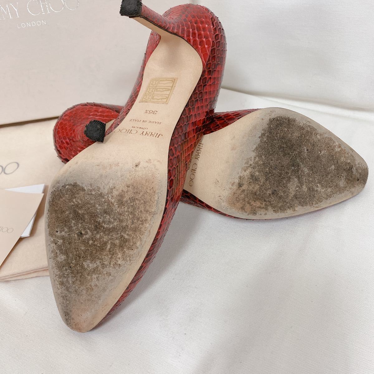 jimmy choo 新品未使用 パンプス 38 ピンクゴールド 正規品 靴