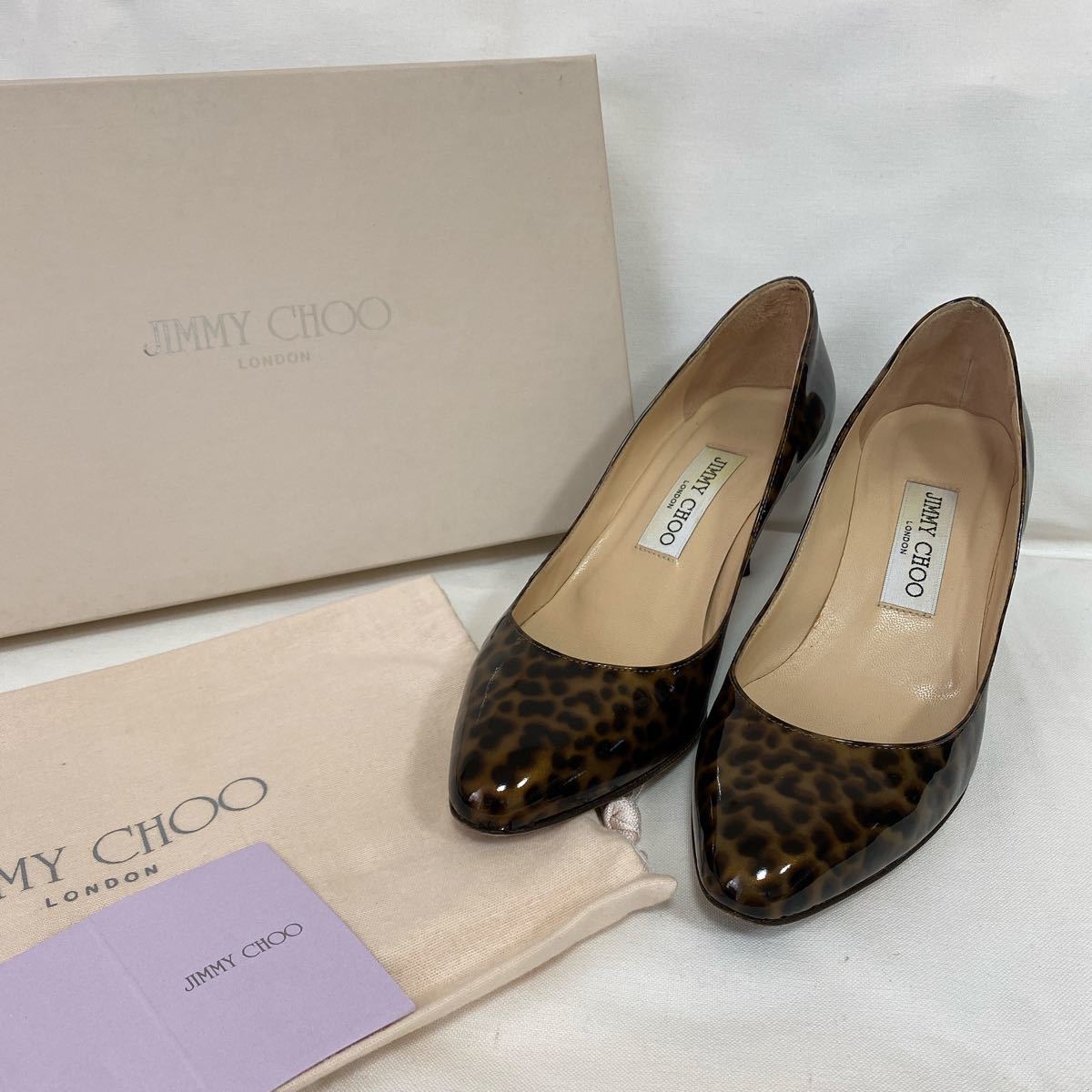 JIMMY CHOO 36.5ジミーチュウ パテント レオバード - www.einblicks.co.in