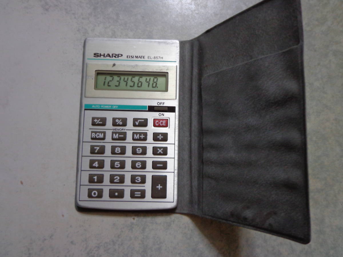 レトロ電卓 シャープ エルシーメイト SHARP ELSI MATE EL-857H ポケット電卓 計算機_画像1