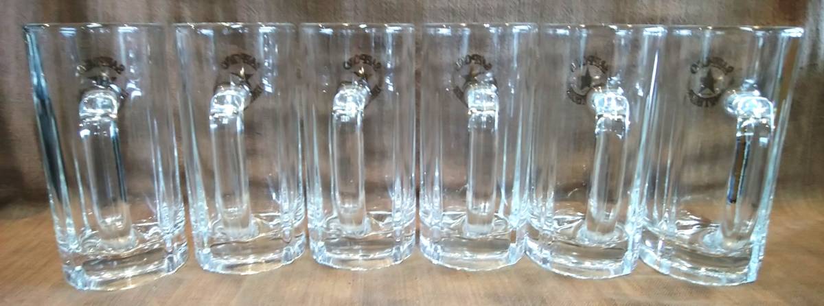  unused Sapporo beer beer mug beer jug glass do rough to beer DRAFTBEER 6 piece together height approximately 15.8cm... diameter approximately 7.5cm
