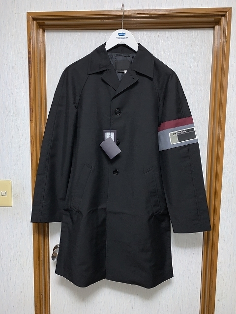 48 新品 18ss PRADA ラインロゴ コート プラダ_画像1