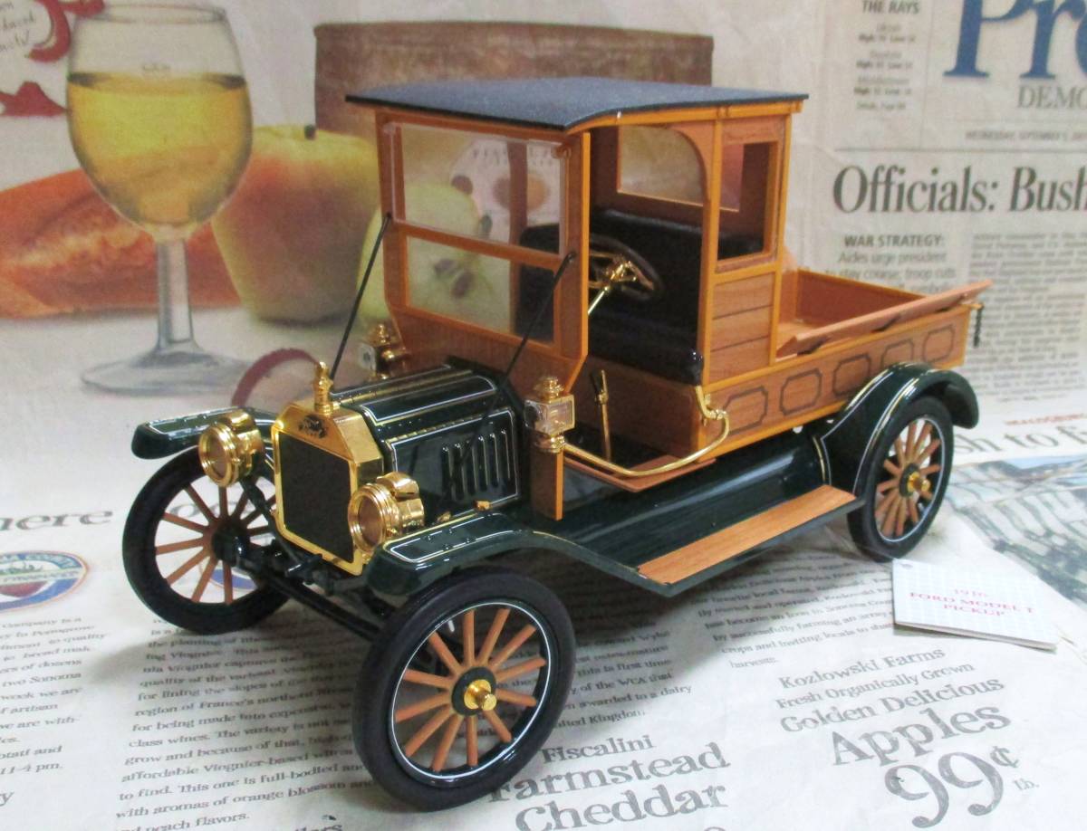 レア絶版 フランクリンミント 1/16 1913 Ford Model T Pickup グリーン/ウッド