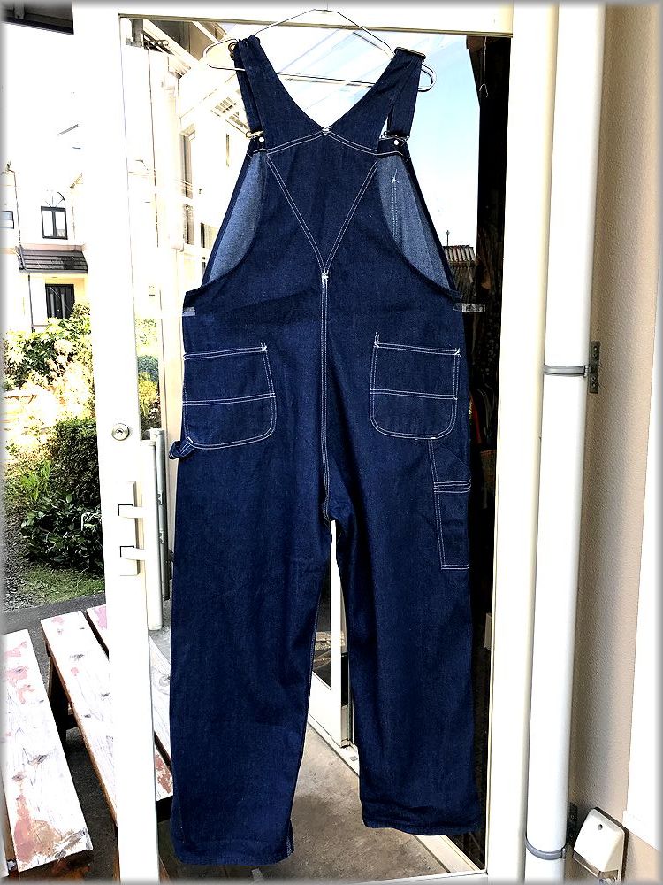 *Searssia-z80s dark blue Denim overall large size * inspection USA made Vintage Work painter's pants coveralls 