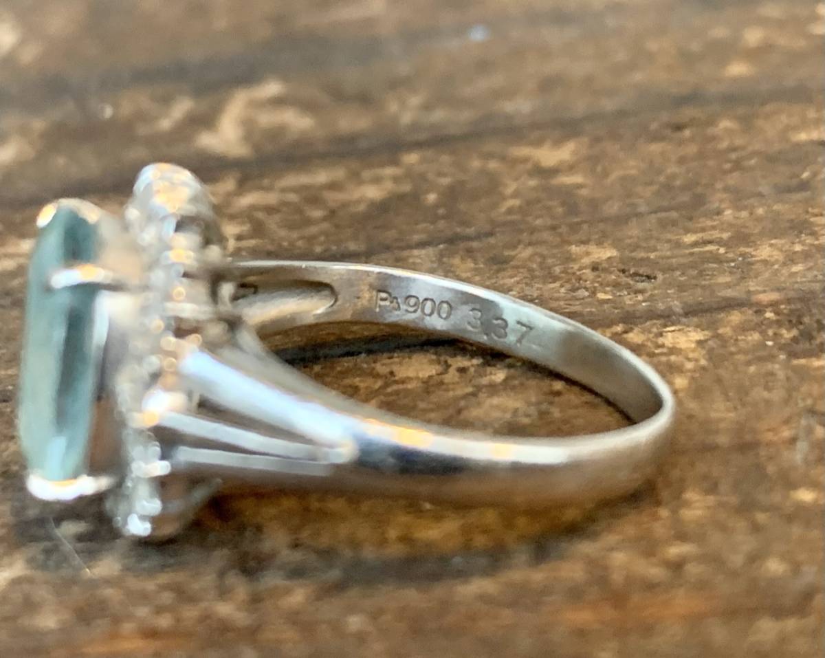 ☆ジュエリー☆アクアマリン☆3.37ct☆ダイヤモンド☆0.20ct☆プラチナ