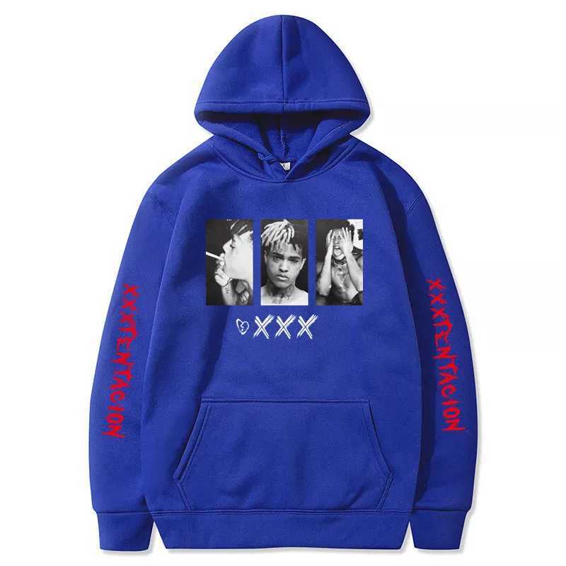 xxxtentacion パーカー ブルー サイズXLヒップホップ ラッパー