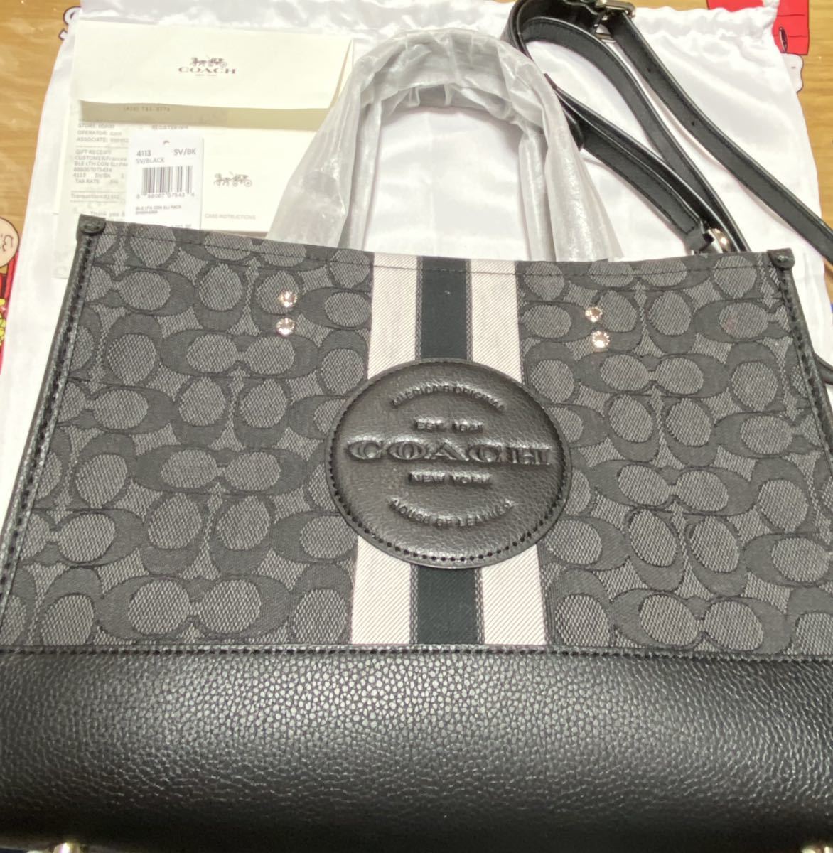 最短発送☆COACH コーチ シグネチャー 黒 ショルダーバッグ