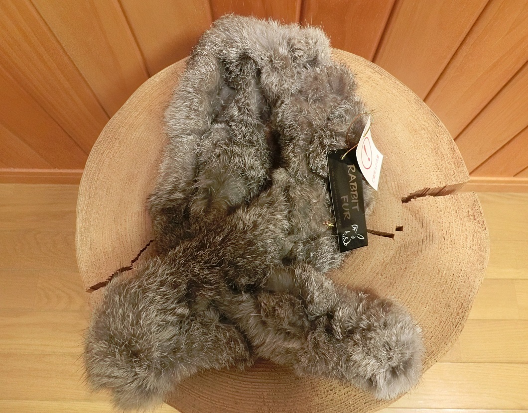 未着用 レディース 天然皮 マフラー 新品 未使用 WOMEN 女性用 RABBIT FUR ラビットファー_画像3