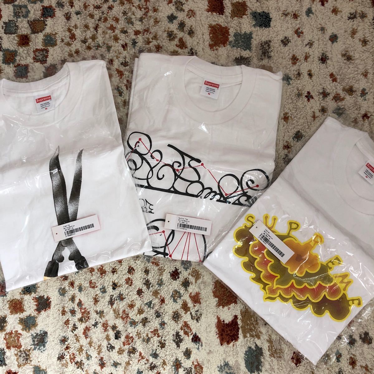 【新品未使用】 Supreme Tee WHITE シュプリームTシャツ 3点セット size：M