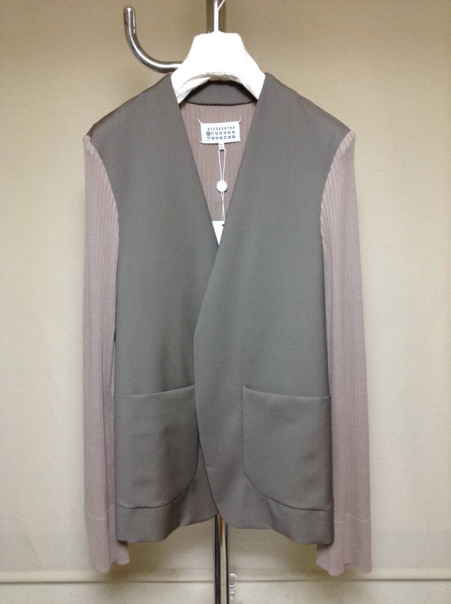 新品 46 定価17万 20ss マルジェラ ノーカラー カラーレス ジャケット グレー 996_画像5