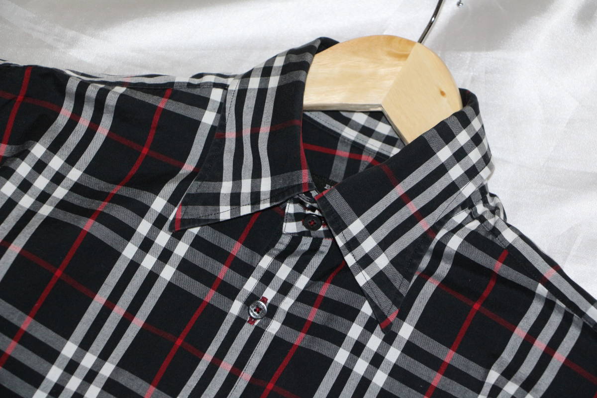 美品★★BURBERRY BLACK LABEL ブラックフルチェックシャツ 　サイズ２