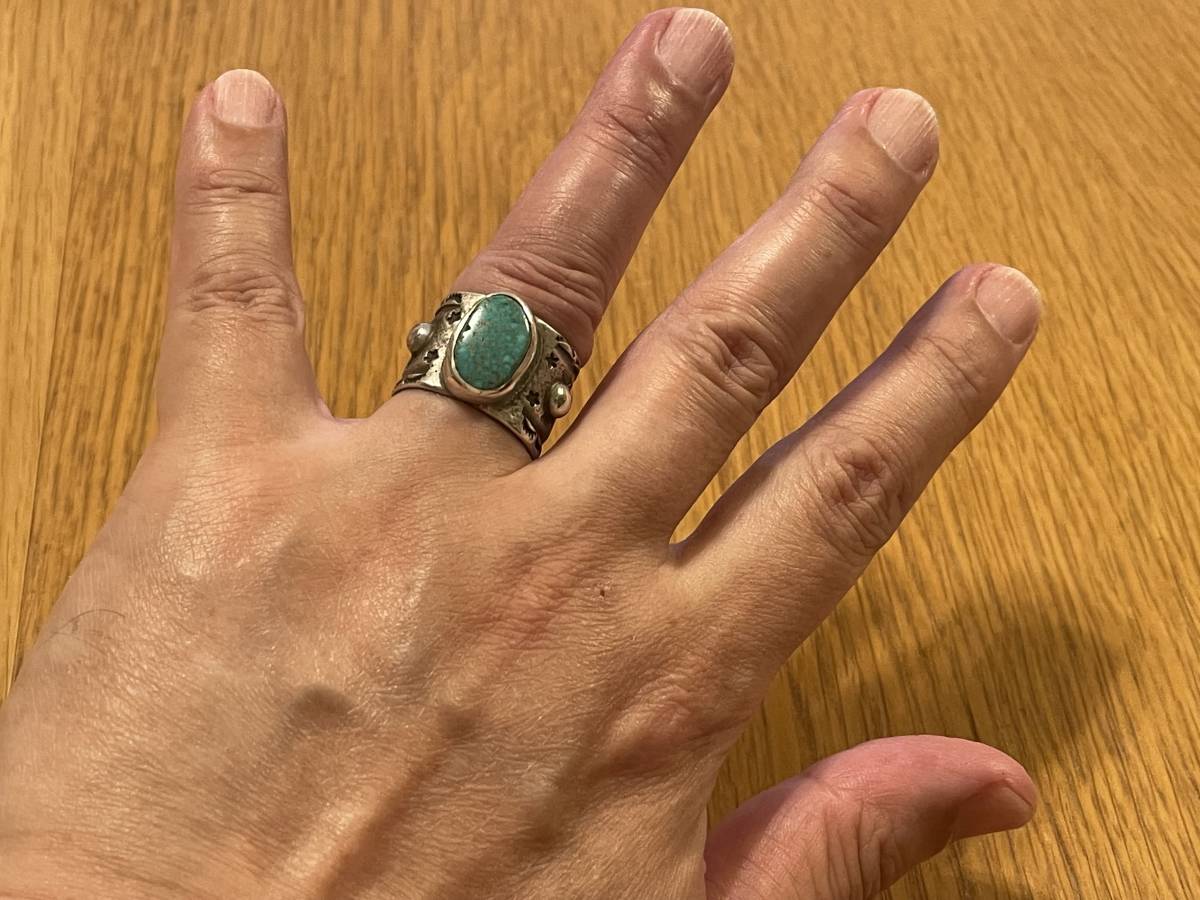  Lynn Don tso-si-Lyndon Tsosie Navajo Navajo turquoise stamp Work ring 